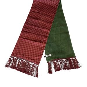 Vtg Peckham Rye London Scarf 100% Silk Red & Green Foulard Floral Mens 61x10.5”